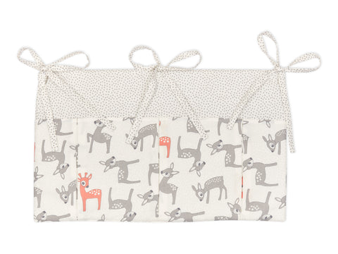 Sac de lit petits faons gris orange sur blanc