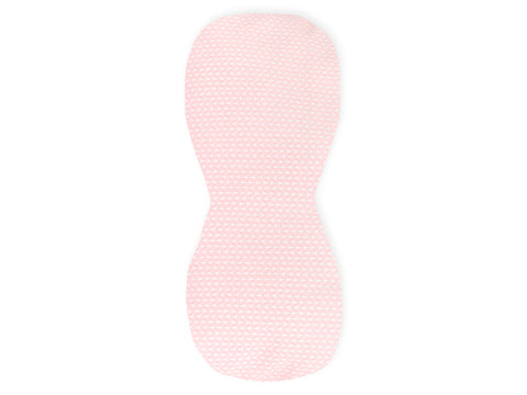 Burp chiffon petites feuilles rose sur blanc