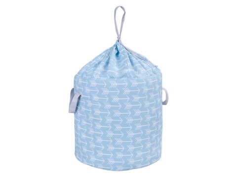 Panier à jouets flèches blanches sur bleu