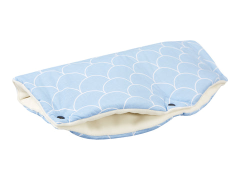 Landau Muff demi-cercles blancs sur bleu pastel