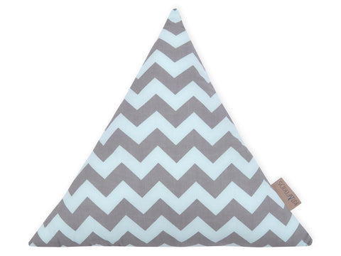 Tissu triangle chevron gris clair et menthe