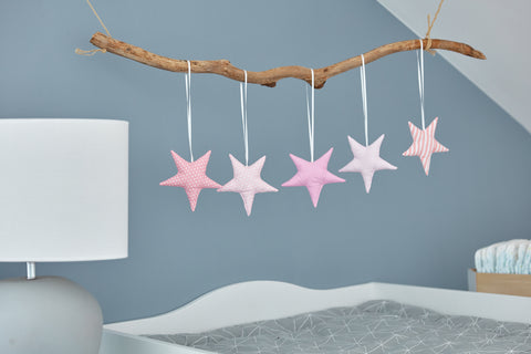 Etoiles en peluche rose et blanc