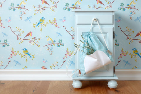 Sac à cordon demi-cercles blancs sur menthe pastel