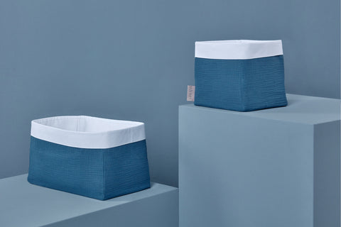 Panier mousseline bleu