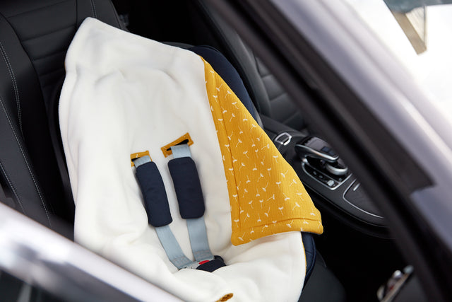 Couverture pour porte-bébé hiver mousseline pissenlit jaune