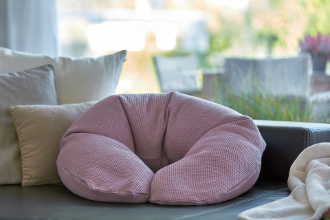 coussin d'allaitement de qualité waffle piqué rose