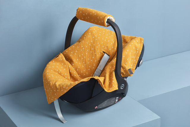 Couverture bébé pour porte-bébé mousseline d'été pissenlits jaunes