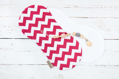 Burp Cloth Chevron Magenta