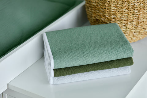 Matelas à langer double crêpe vert jade