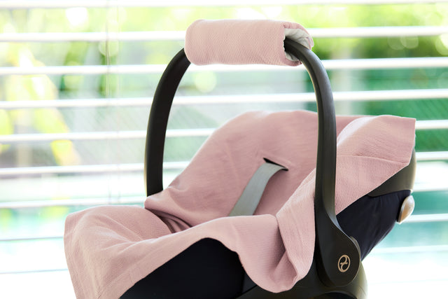 Couverture bébé pour porte-bébé été double crêpe rose