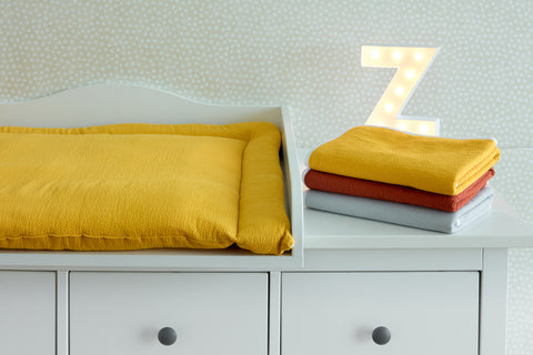 Matelas à langer double crêpe Jaune Moutarde