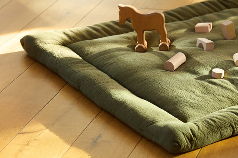 Tapis d'éveil double crêpe vert vert d'automne