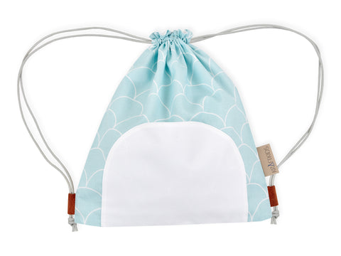 Sac à cordon demi-cercles blancs sur menthe pastel