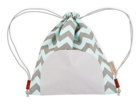 Sac de sport Chevron gris clair et menthe