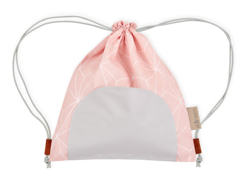 Sac cordon blanc losanges fins sur vieux rose