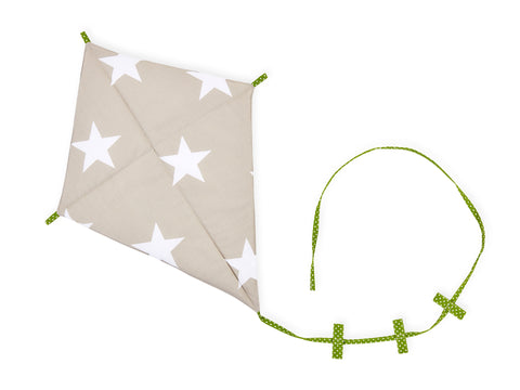 Dragon aérien grandes étoiles blanches sur beige