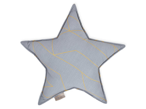 Oreiller étoile lignes dorées sur gris