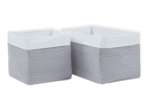 Panier mousseline pois gris