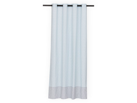 Rideaux motif plume blanc sur bleu