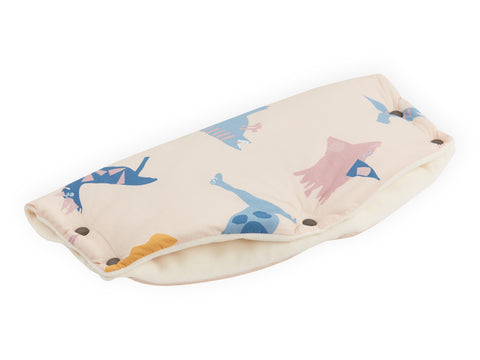 Housse de poussette dinosaure de Zoe sur beige