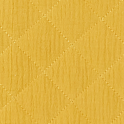 Tissu PIC Mousseline Matelassé Jaune Moutarde