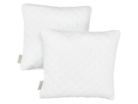 Housse de coussin mousseline matelassée blanche