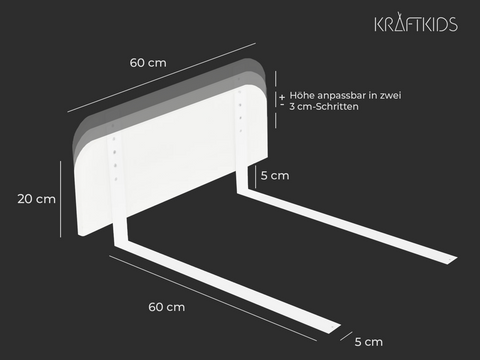 Barrière de lit, protection contre les fuites - marron caramel - couchage sûr pour les enfants - hauteur réglable - facile à monter