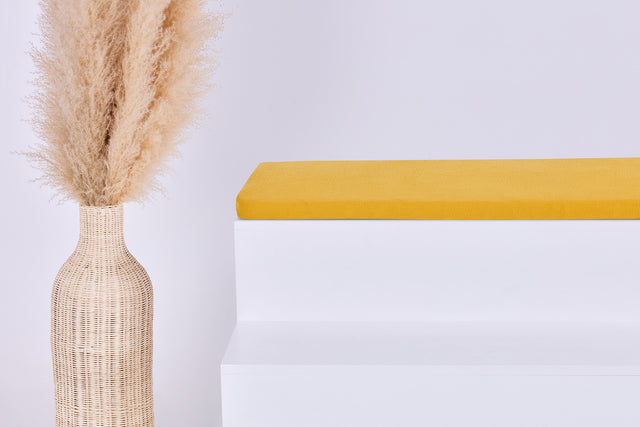 Housse de siège pour Ikea STUVA/SMÅSTAD KALLAX double crêpe jaune moutarde